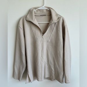Ribbed wide collar sweater